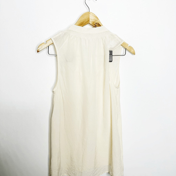 Lilly Pulitzer Dahlia Sleeveless 100% Silk Blouse Cream tie neck 48596 womens S - Picture 5 of 7